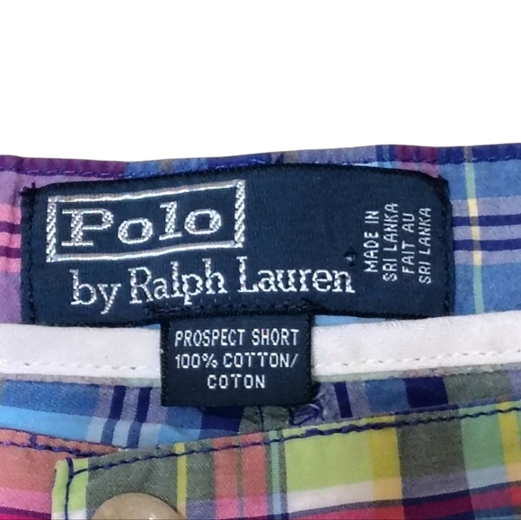 VINTAGE 1980s 1990s Polo Ralph Lauren Pink Plaid Madras Golf Summer Shorts 36 - Picture 6 of 6